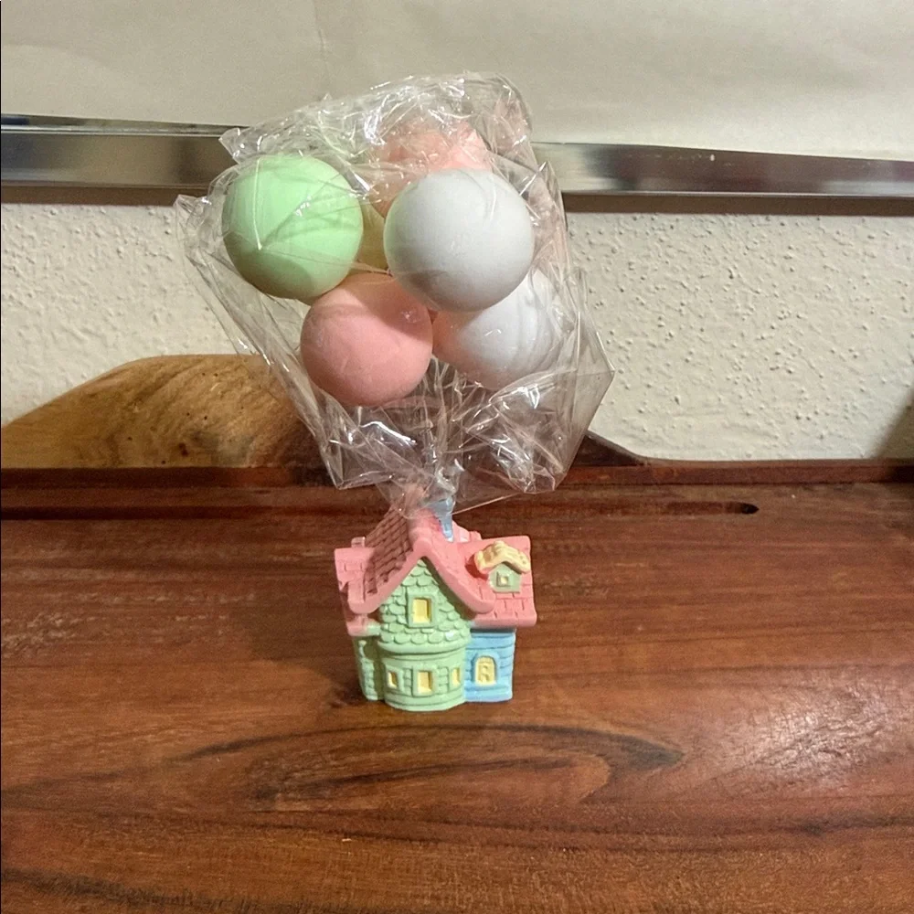 miniature house Car Dashboard Decoration Pink White Green Balloon Cake Topper